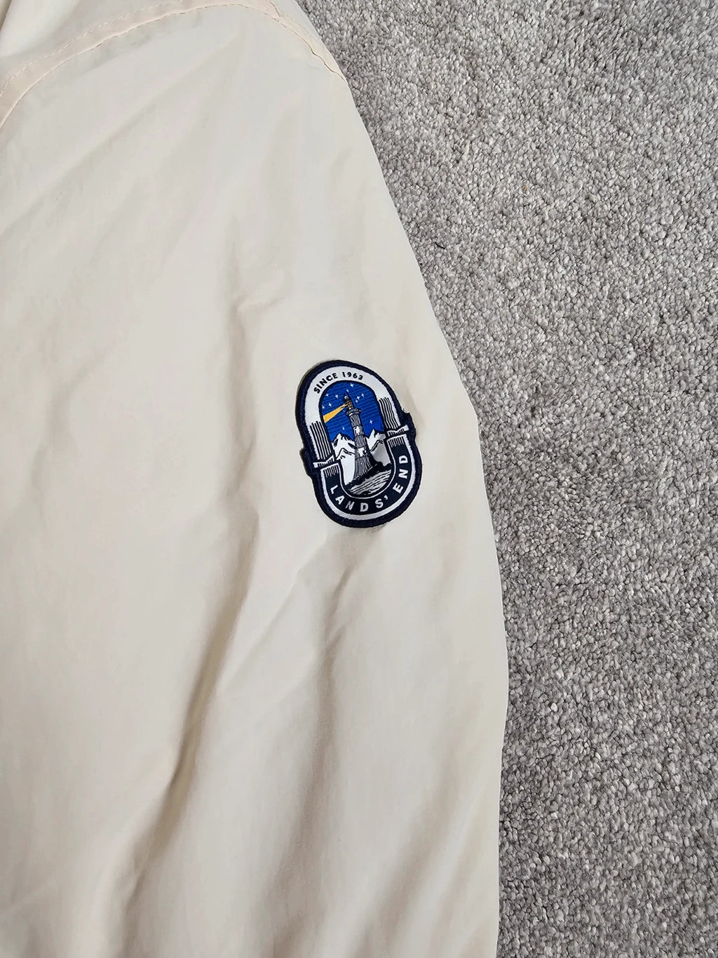 Lands'End Women's Squall Waterproof Insulated 3 in 1 Winter Parka Coat Long Jacket Hood Cream XL/14