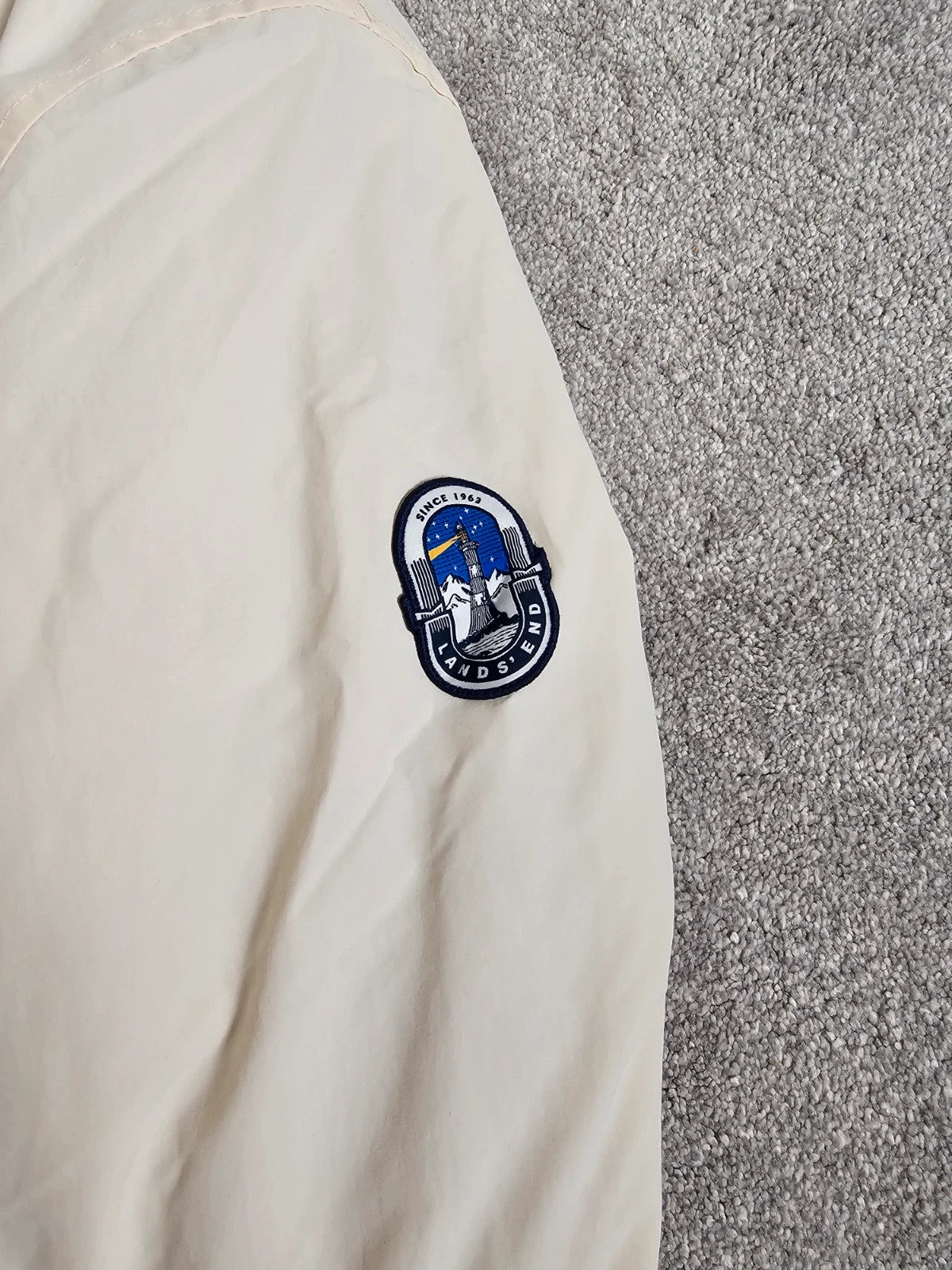 Lands'End Women's Squall Waterproof Insulated 3 in 1 Winter Parka Coat Long Jacket Hood Cream XL/14