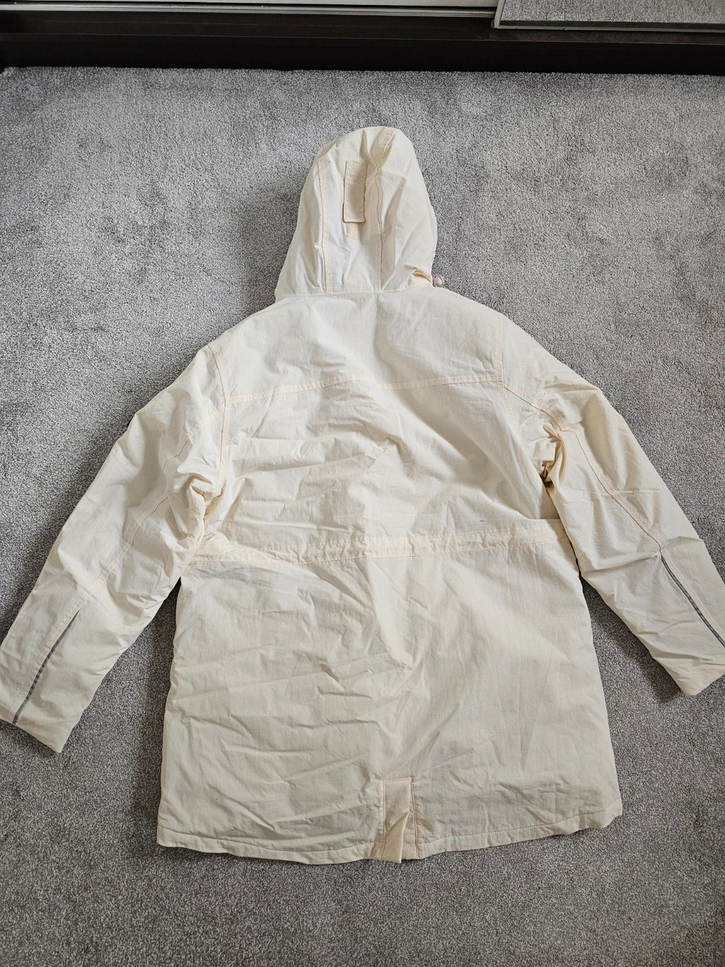 Lands'End Women's Squall Waterproof Insulated 3 in 1 Winter Parka Coat Long Jacket Hood Cream XL/14
