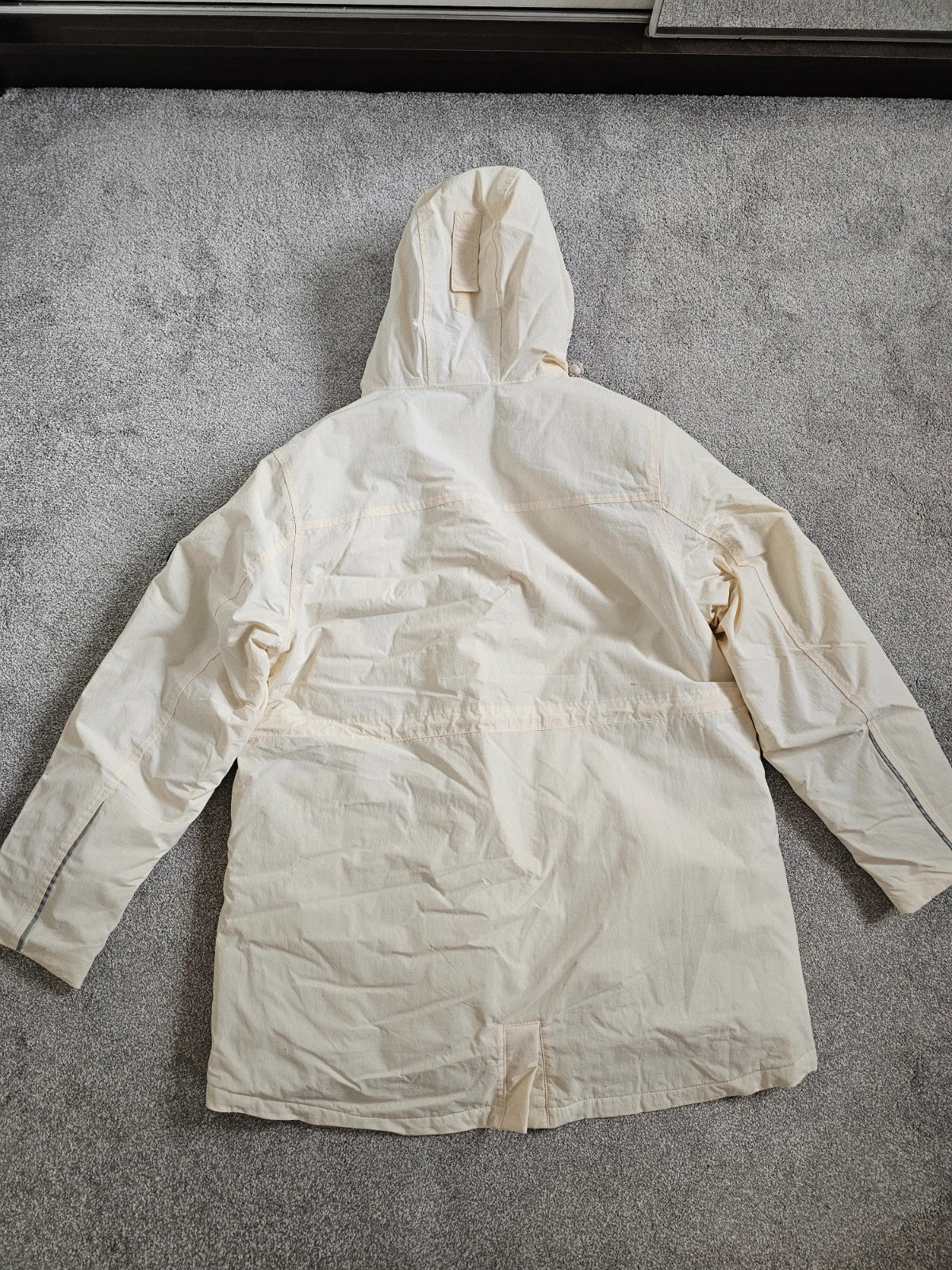 Lands'End Women's Squall Waterproof Insulated 3 in 1 Winter Parka Coat Long Jacket Hood Cream XL/14