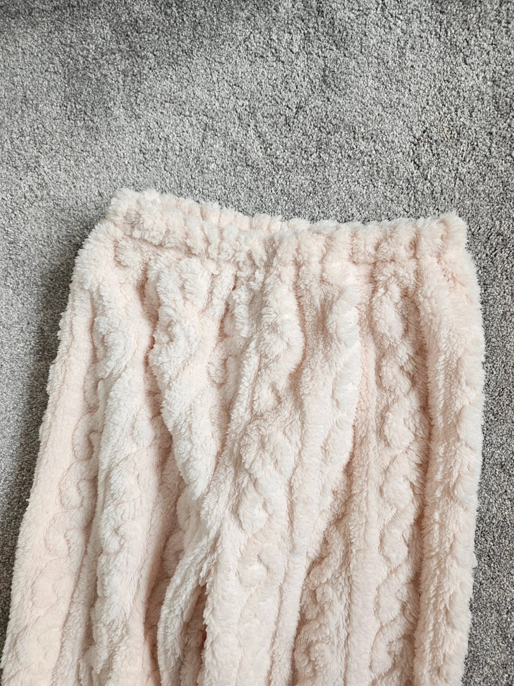 Nina Bonheur women 2pcs thick cable fleece hoodie & pants fluffy pyjamas loungewear warm rose XS/6