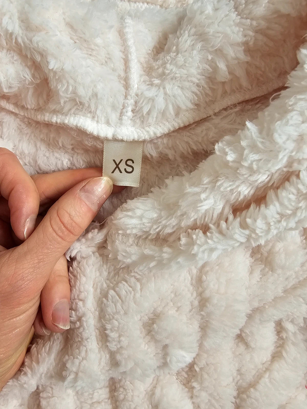 Nina Bonheur women 2pcs thick cable fleece hoodie & pants fluffy pyjamas loungewear warm rose XS/6