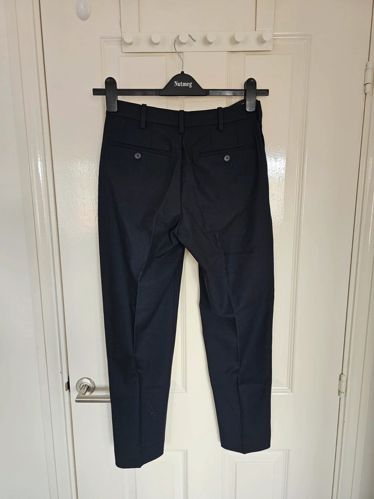 Uniqlo women tailored smart ankle straight leg tapered pants navy XS/6