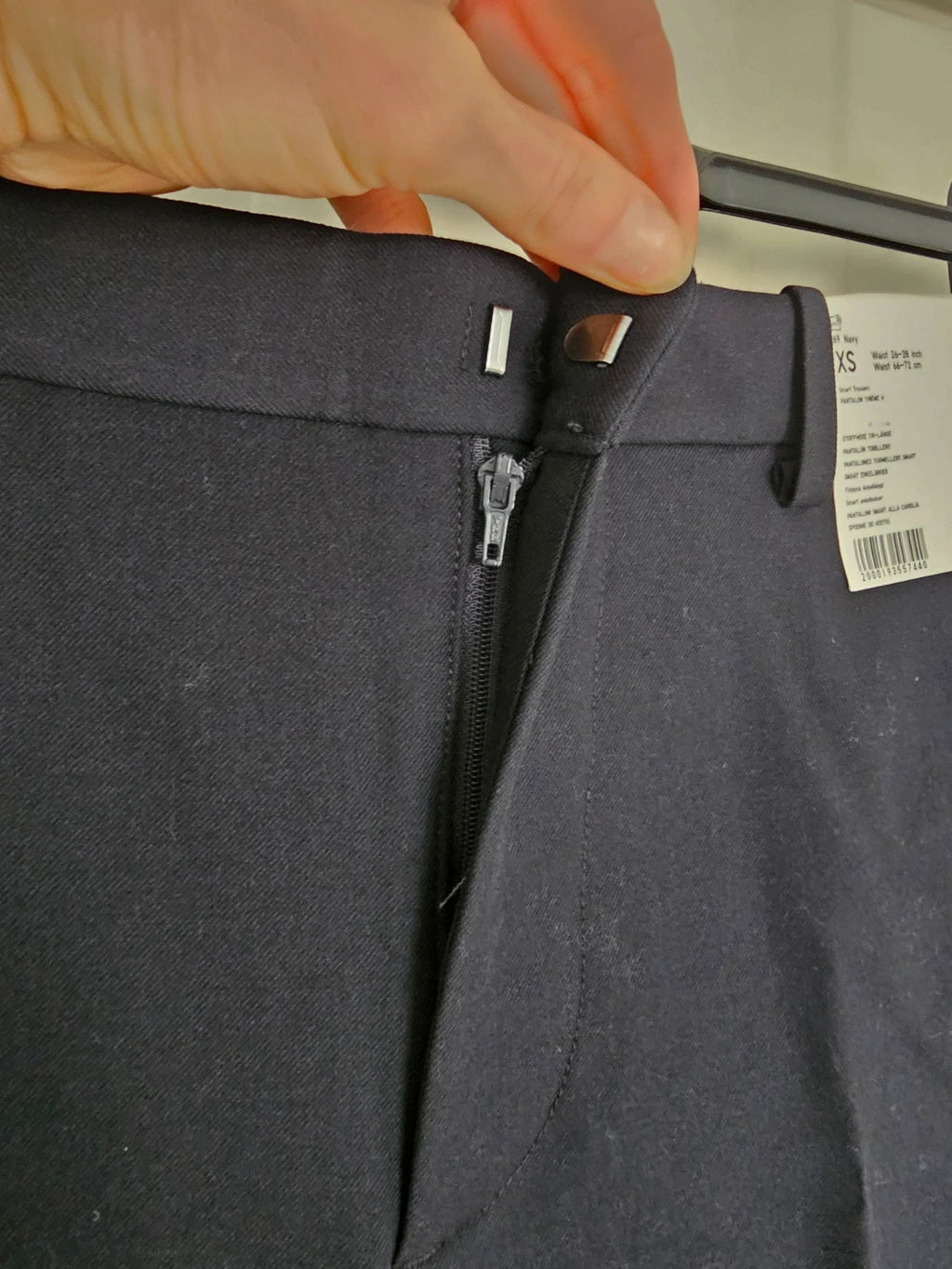 Uniqlo women tailored smart ankle straight leg tapered pants navy XS/6