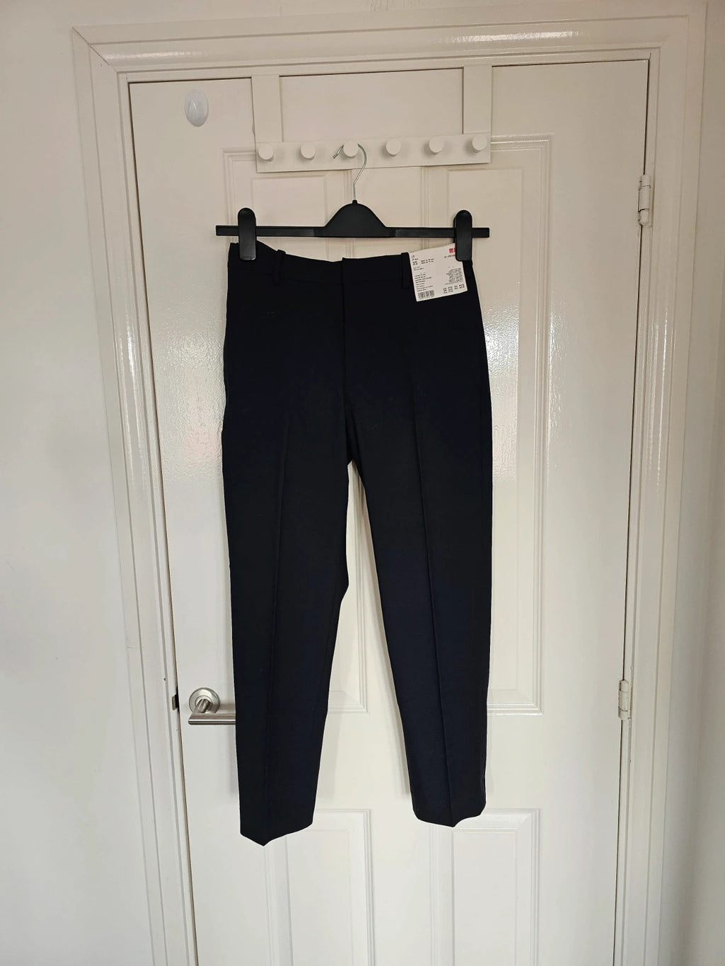 Uniqlo women tailored smart ankle straight leg tapered pants navy XS/6