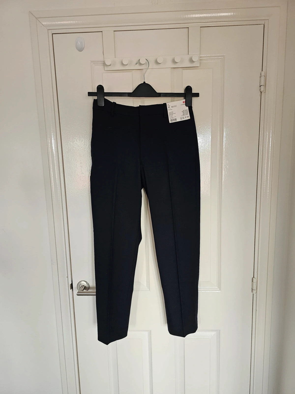 Uniqlo women tailored smart ankle straight leg tapered pants navy XS/6