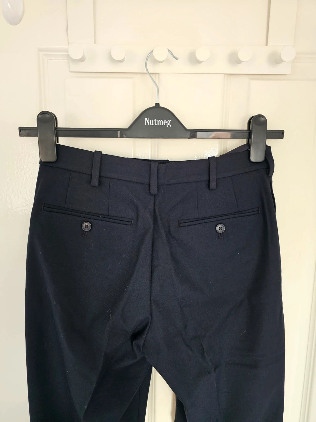 Uniqlo women tailored smart ankle straight leg tapered pants navy XS/6