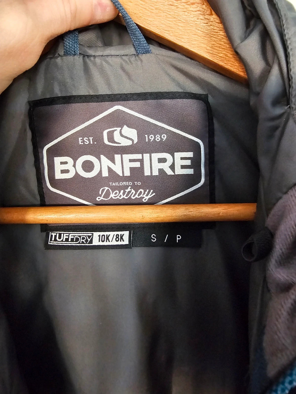Bonfire women Essence Ski Jacket snowboard mountain denim twill parka hooded blue/navy S