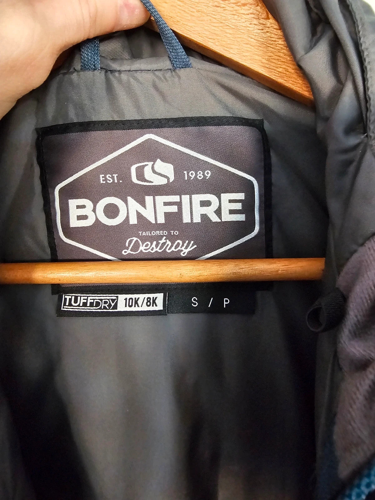 Bonfire women Essence Ski Jacket snowboard mountain denim twill parka hooded blue/navy S