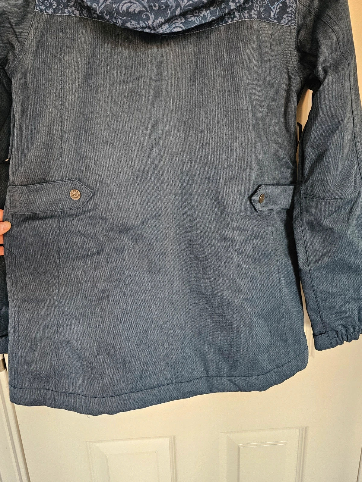 Bonfire women Essence Ski Jacket snowboard mountain denim twill parka hooded blue/navy S