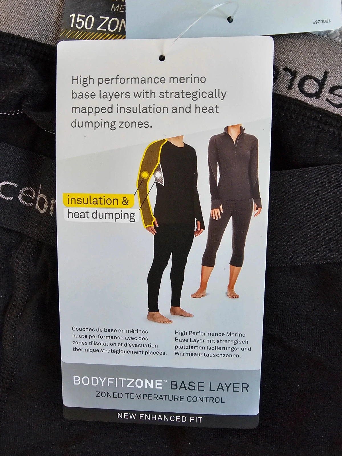 Icebreaker bodyfitzone women 150 zone leggings merino base layer ski hiking trekking black M