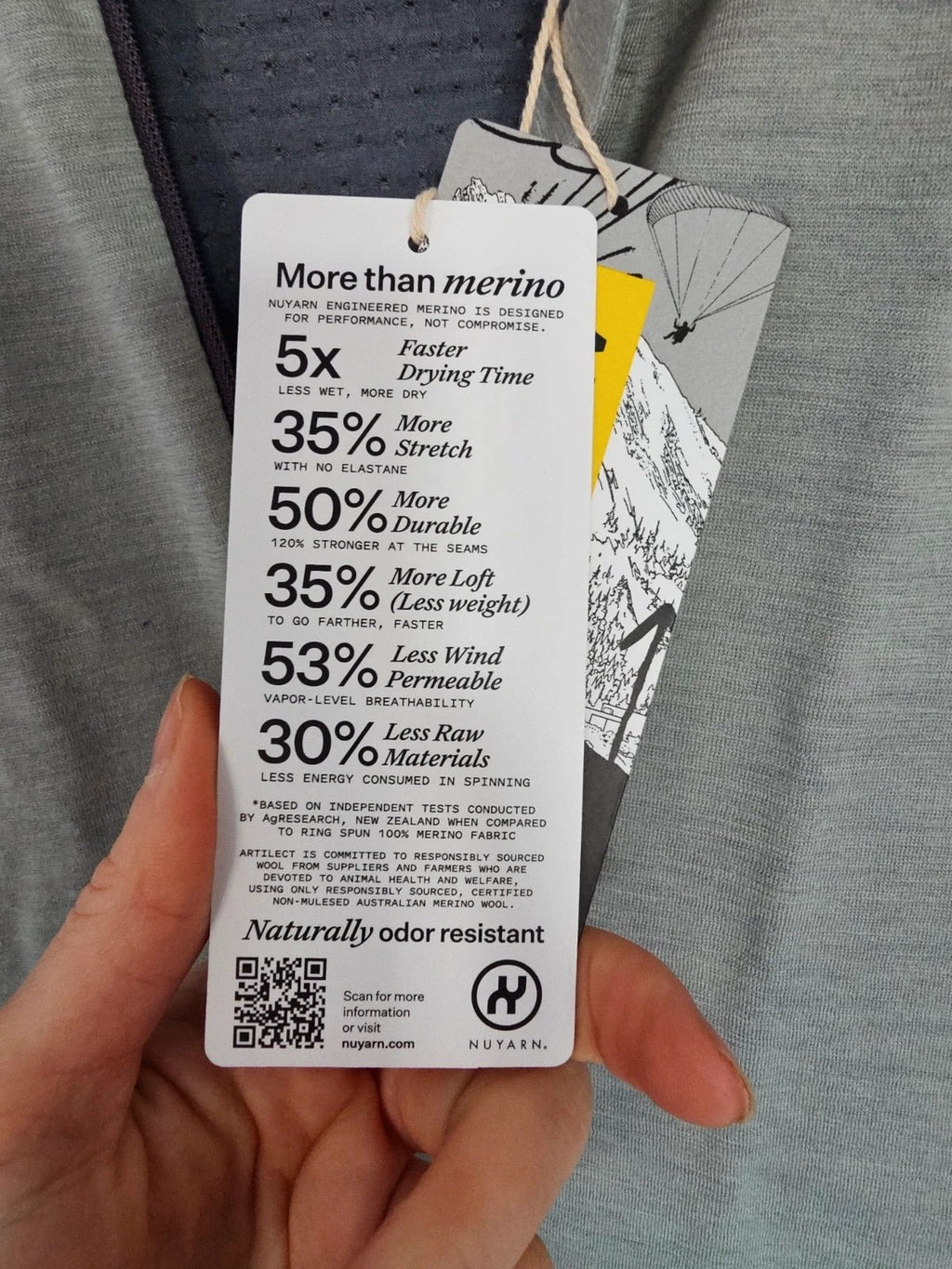 Artilect women merino base layer darkhorse 185 zoned 1/4 zip top long sleeve slate/storm blue XS/6