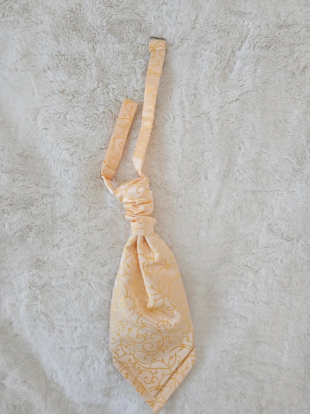 DQT boys 9/10y woven swirl pattern waistcoat & cravat set 2pcs weeding formal gold
