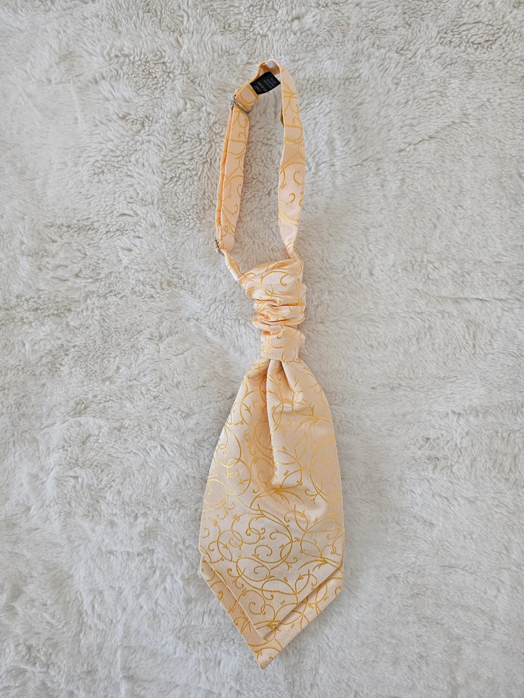 DQT boys 9/10y woven swirl pattern waistcoat & cravat set 2pcs weeding formal gold
