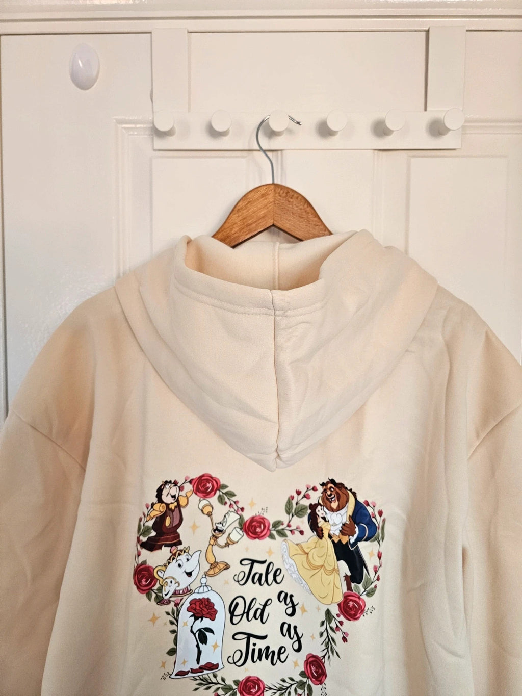 Shein women Beauty and the Beast print hoodie regular kangaroo pocket casual 2XL/16