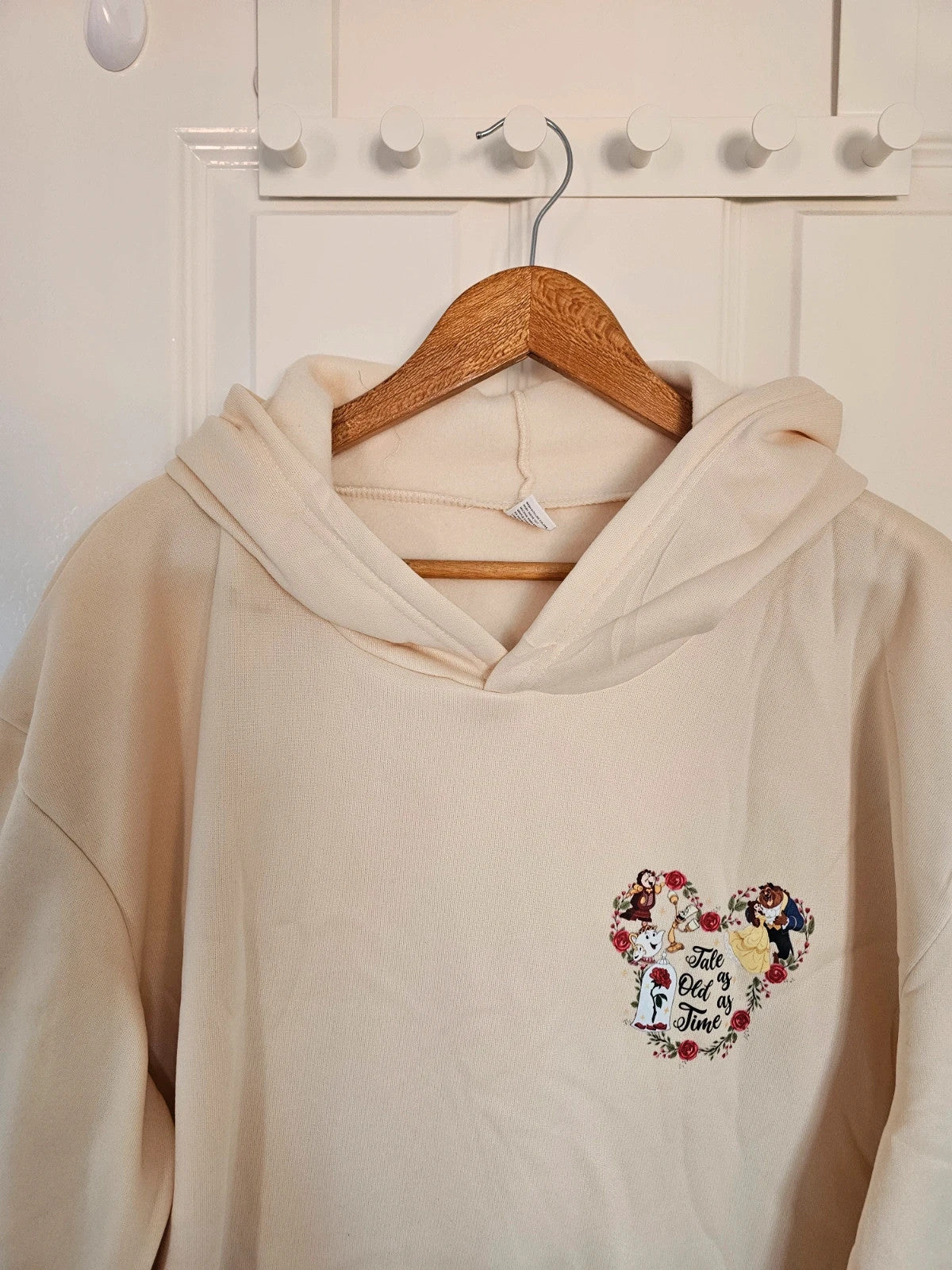 Shein women Beauty and the Beast print hoodie regular kangaroo pocket casual 2XL/16