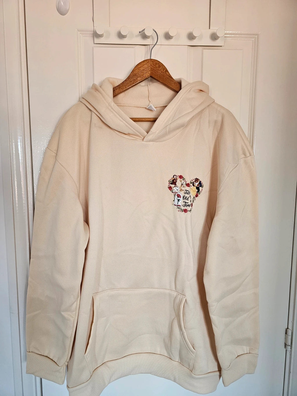 Shein women Beauty and the Beast print hoodie regular kangaroo pocket casual 2XL/16