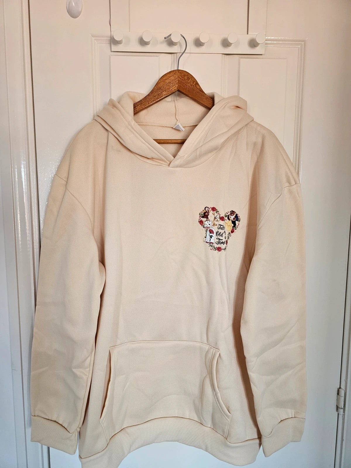 Shein women Beauty and the Beast print hoodie regular kangaroo pocket casual 2XL/16