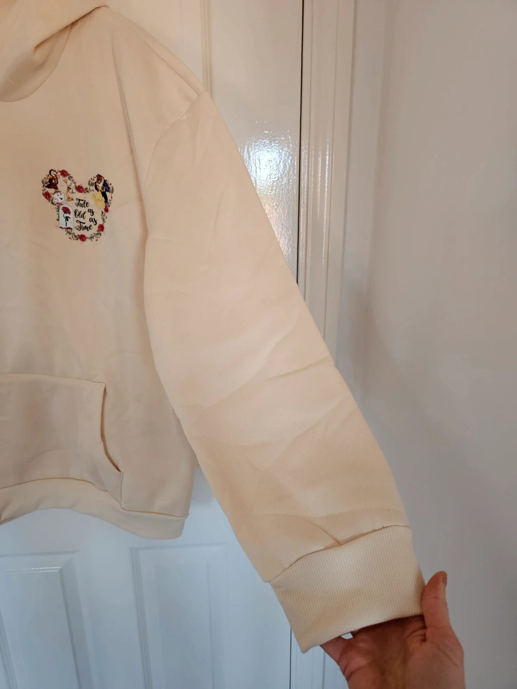 Shein women Beauty and the Beast print hoodie regular kangaroo pocket casual 2XL/16