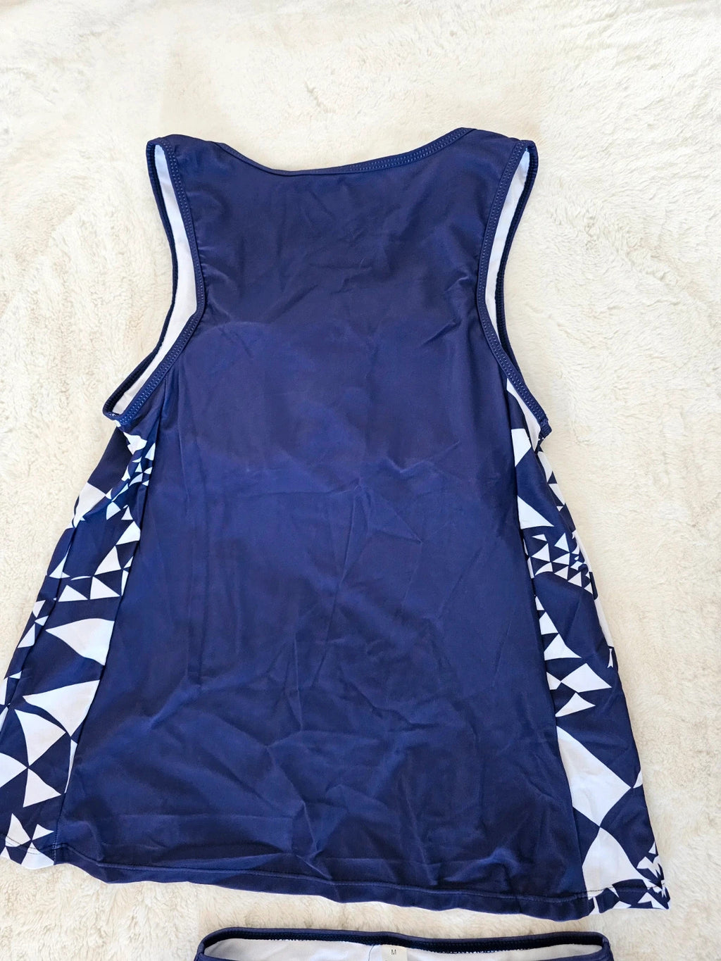 Generic Swimsuit with Shorts Women's Tankini Sets Costume Swimwear Tank Top Built-in bra navy M/10