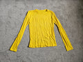 Generic kids girls basic yellow long sleeve top crew neck casual viscose elastane 11/12y