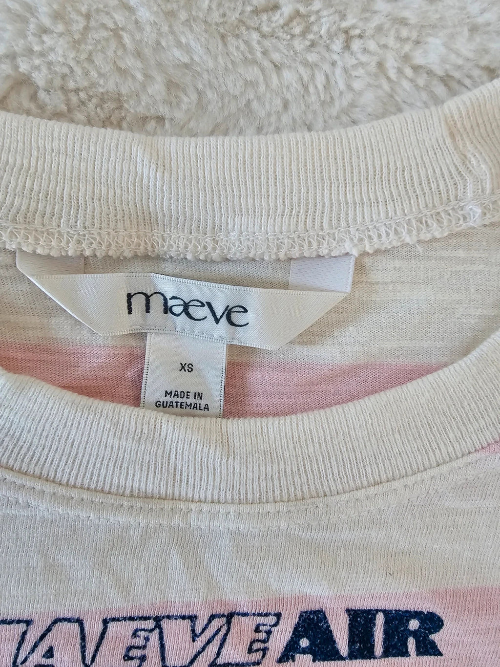Maeve Women Cory Short-Sleeve Graphic T-Shirt Stripes Paris Logo Cotton Pink/White XS/6