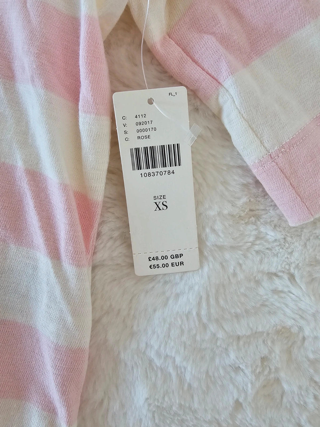 Maeve Women Cory Short-Sleeve Graphic T-Shirt Stripes Paris Logo Cotton Pink/White XS/6