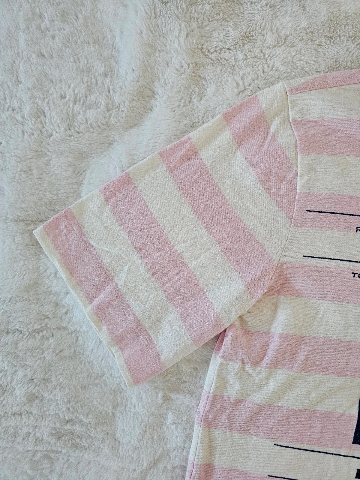 Maeve Women Cory Short-Sleeve Graphic T-Shirt Stripes Paris Logo Cotton Pink/White XS/6