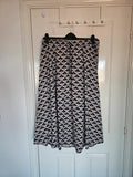 Autonomy Women Bird Print Drawstring Waist Jersey Skirt Cotton Blend A-line Casual Navy UK14/16