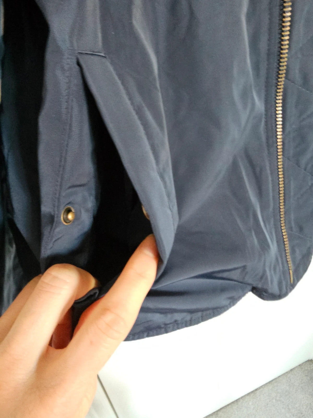 Pull&Bear Men Bomber jacket shirt collar neck zipper regular fit outer casual navy XS