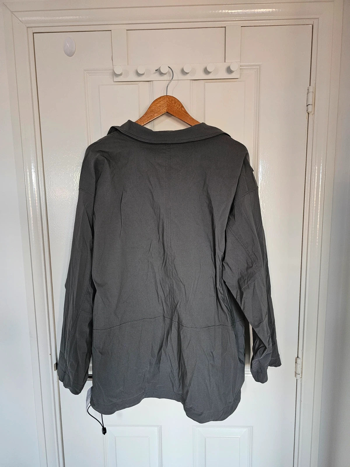Topshop techy funnel neck track top woven fabric relaxed jacket charcoal/grey UK12/14