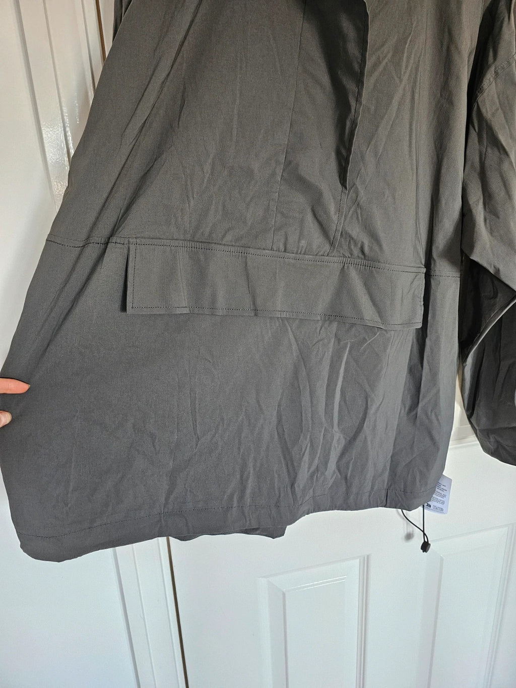 Topshop techy funnel neck track top woven fabric relaxed jacket charcoal/grey UK12/14