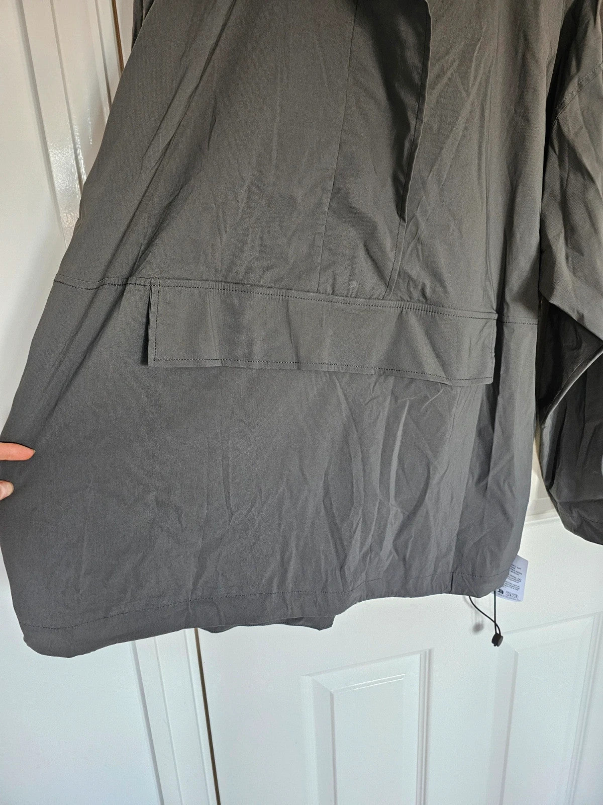 Topshop techy funnel neck track top woven fabric relaxed jacket charcoal/grey UK12/14