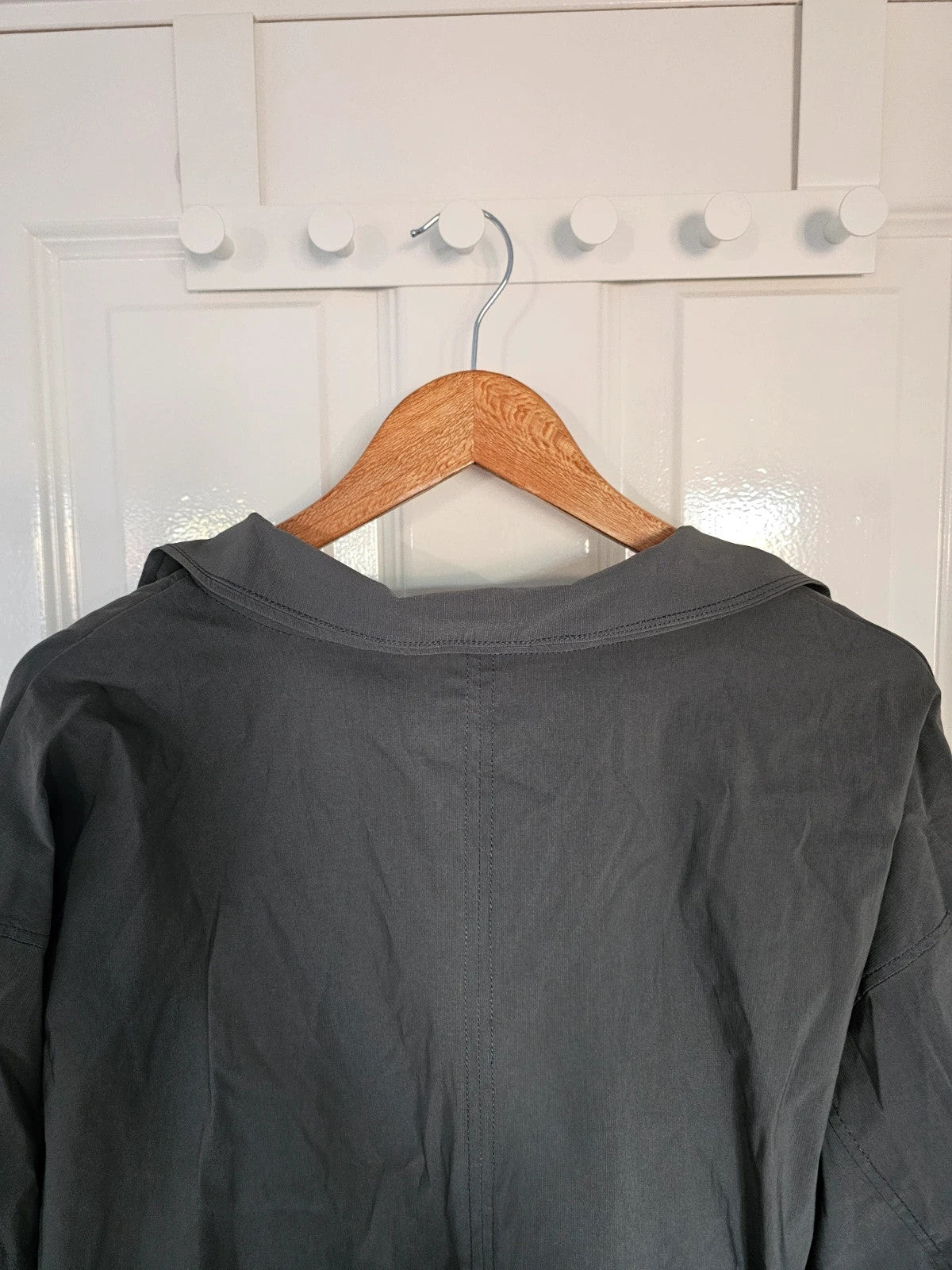 Topshop techy funnel neck track top woven fabric relaxed jacket charcoal/grey UK12/14