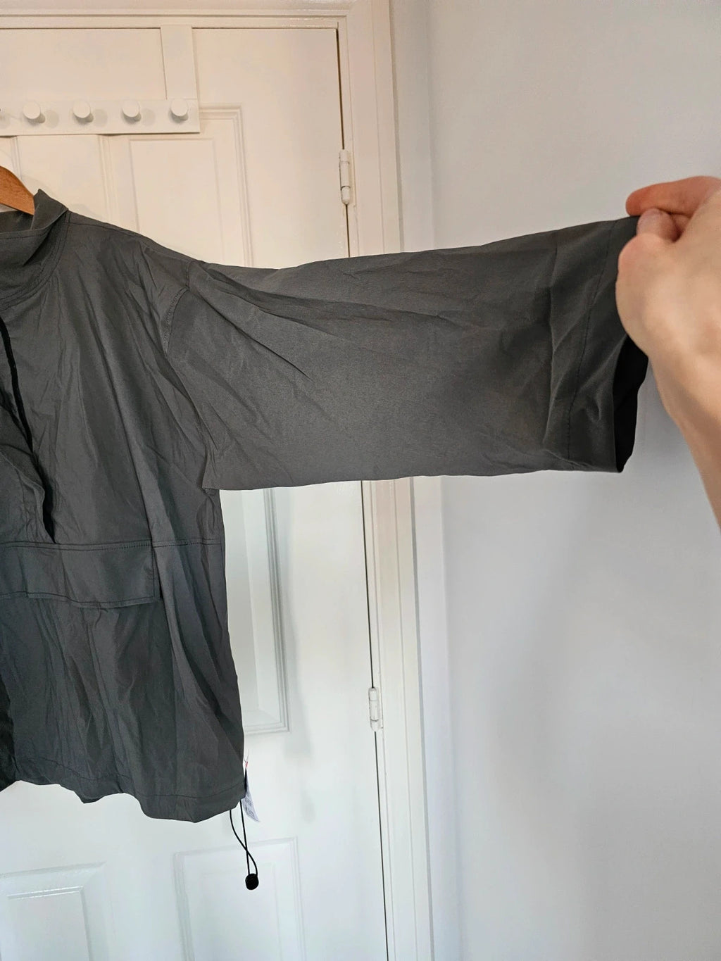 Topshop techy funnel neck track top woven fabric relaxed jacket charcoal/grey UK12/14