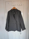 Topshop techy funnel neck track top woven fabric relaxed jacket charcoal/grey UK12/14
