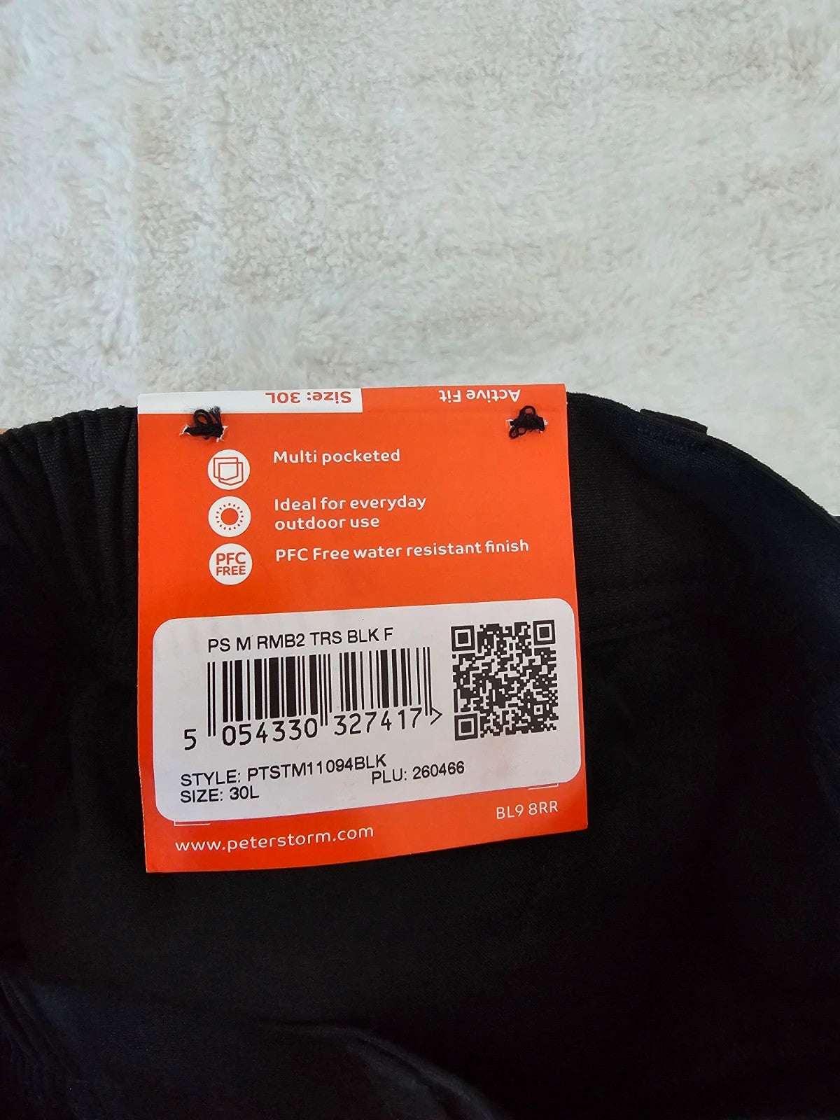 Peter Storm men Ramble II trousers outdoor trekking active water resistant black S/30L