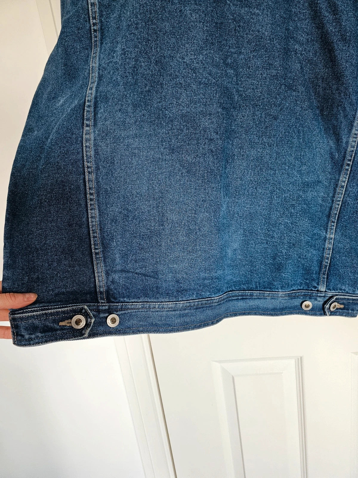 MadLady women blue denim oversized jacket 90' vintage streetwear buttons down cotton XL/14-16