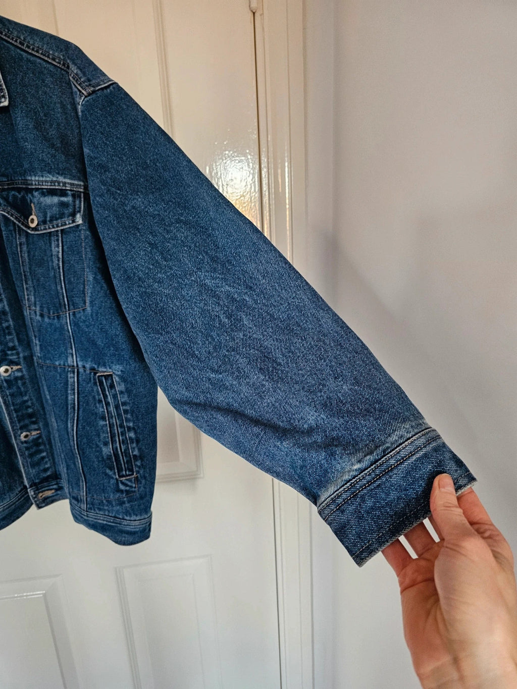 MadLady women blue denim oversized jacket 90' vintage streetwear buttons down cotton XL/14-16
