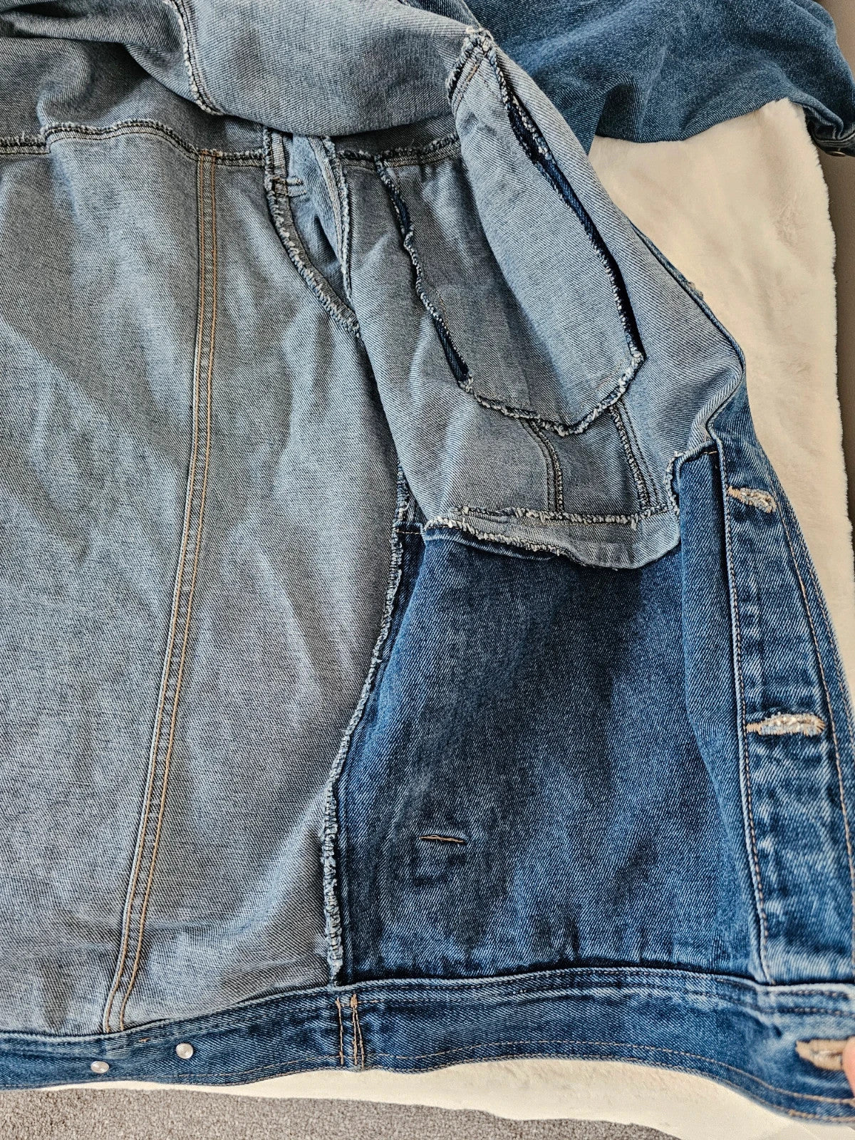 MadLady women blue denim oversized jacket 90' vintage streetwear buttons down cotton XL/14-16