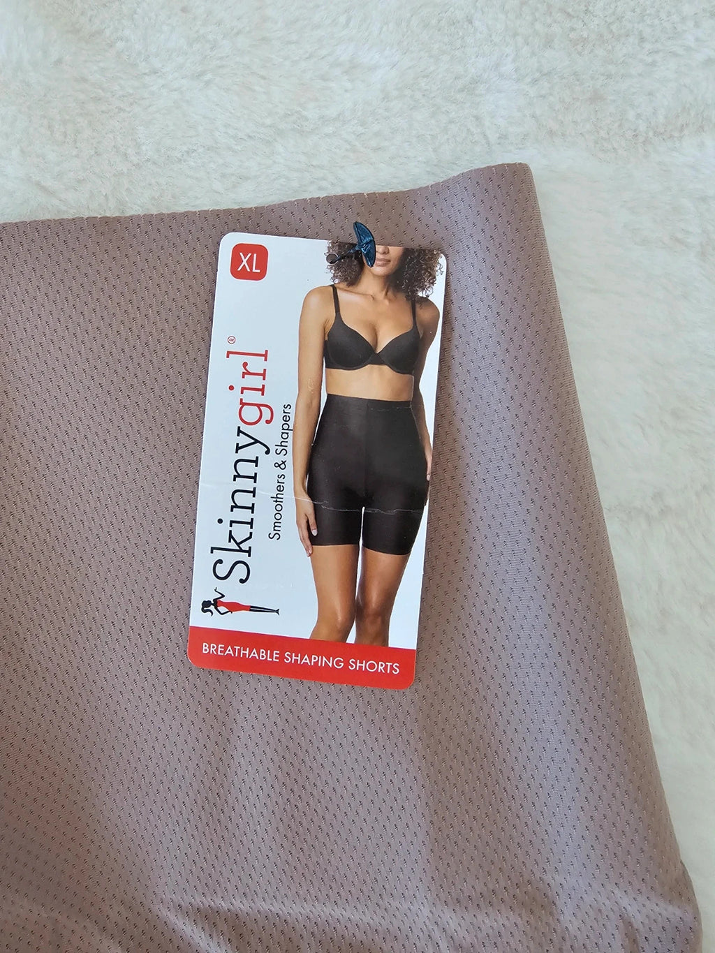 Skinnygirl women 2pcs breathable shaping shorts tummy tight slimmer high waist beige/black XL/14