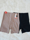Skinnygirl women 2pcs breathable shaping shorts tummy tight slimmer high waist beige/black XL/14