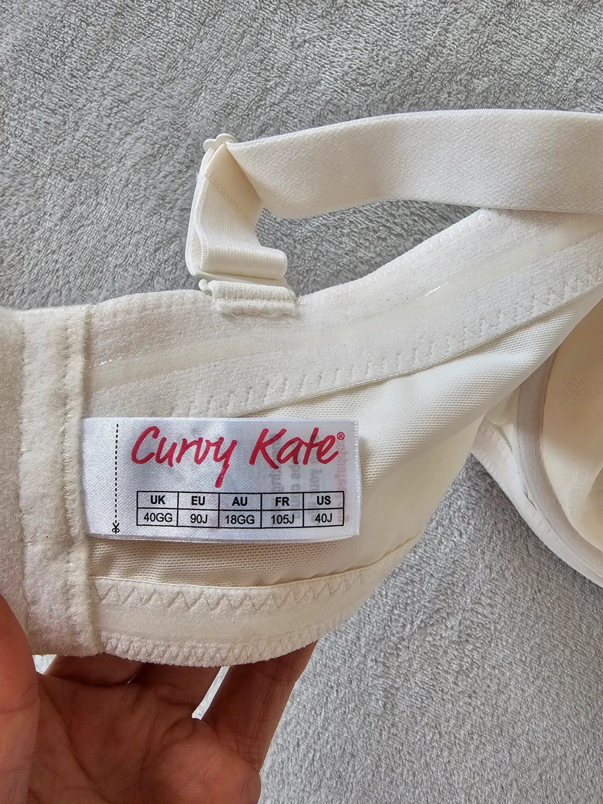 Curvy Kate women luxe strapless multiway bra padded underwire off white/cream UK40GG/EU90J