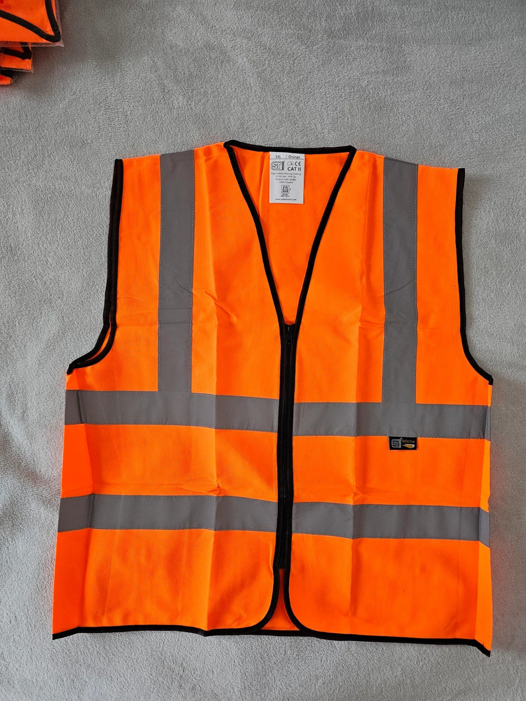 ST workwear men 2pcs Hi-Vis safety vest waistcoat high visibility CAT II orange 2XL