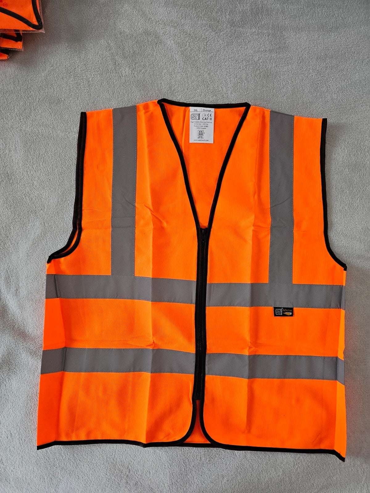 ST workwear men 2pcs Hi-Vis safety vest waistcoat high visibility CAT II orange 2XL