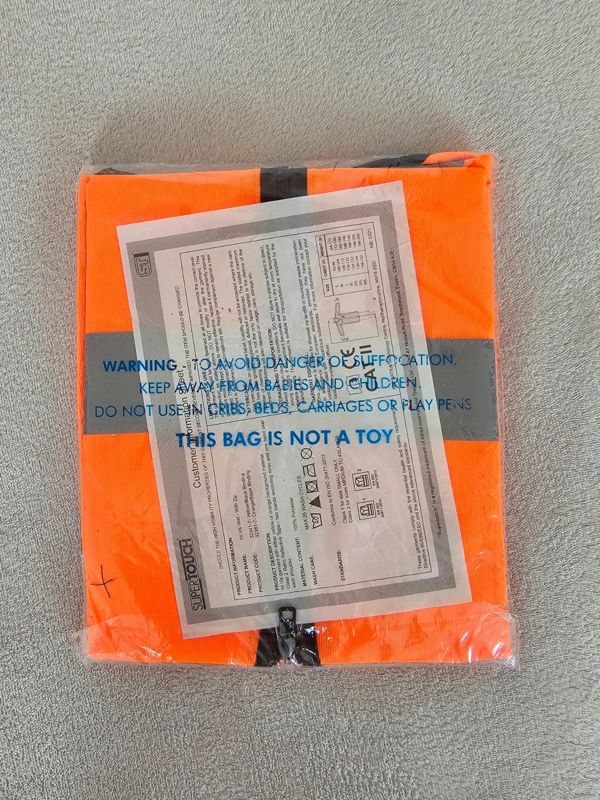ST workwear men 2pcs Hi-Vis safety vest waistcoat high visibility CAT II orange 2XL