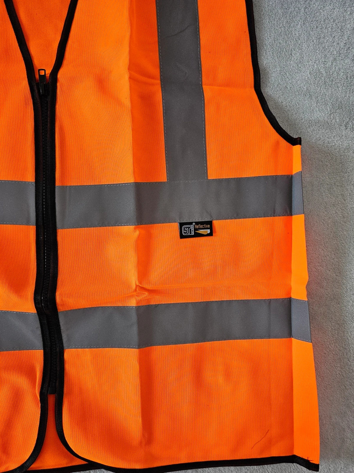 ST workwear men Hi-Vis safety vest waistcoat high visibility CAT II zipper orange XL