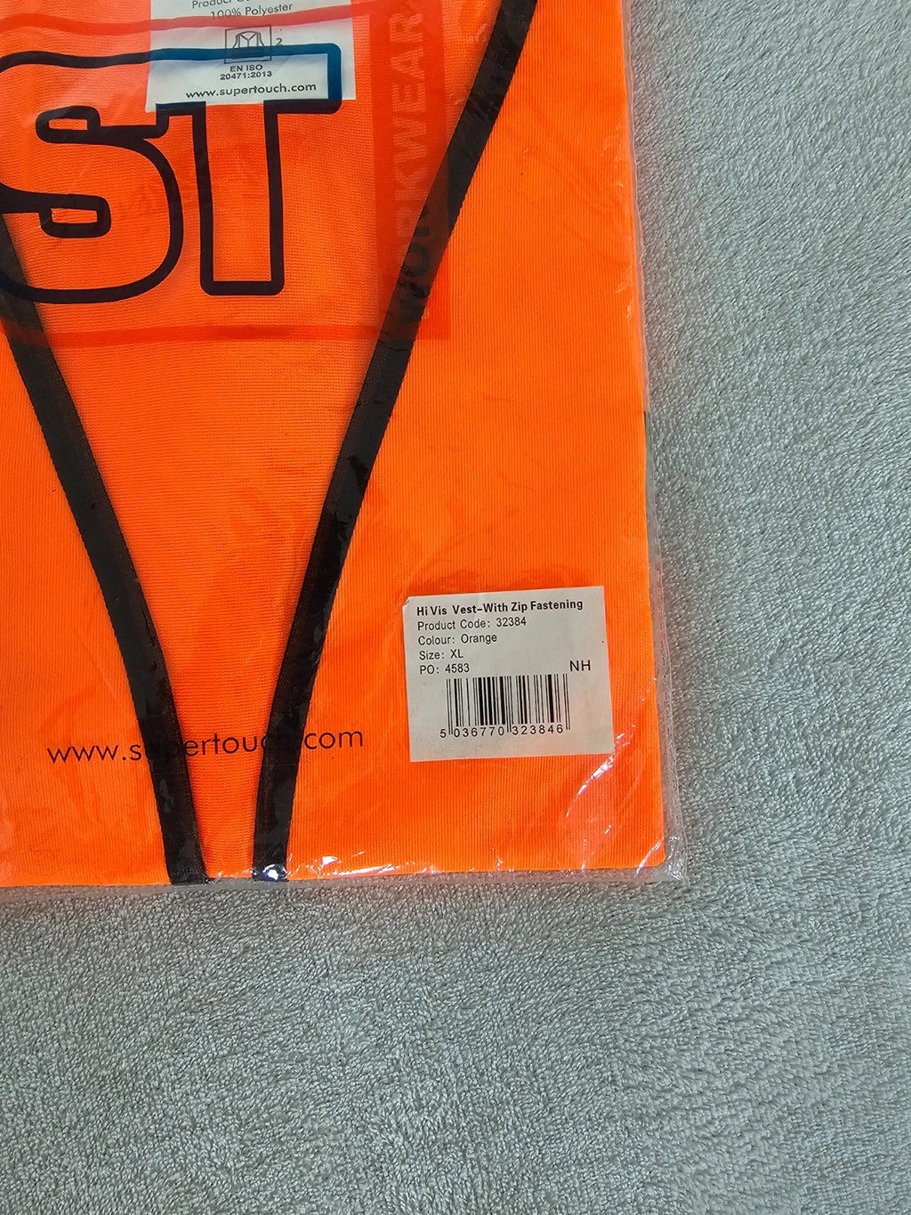 ST workwear men Hi-Vis safety vest waistcoat high visibility CAT II zipper orange XL