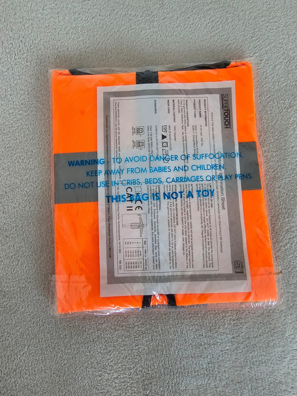 ST workwear men Hi-Vis safety vest waistcoat high visibility CAT II zipper orange L
