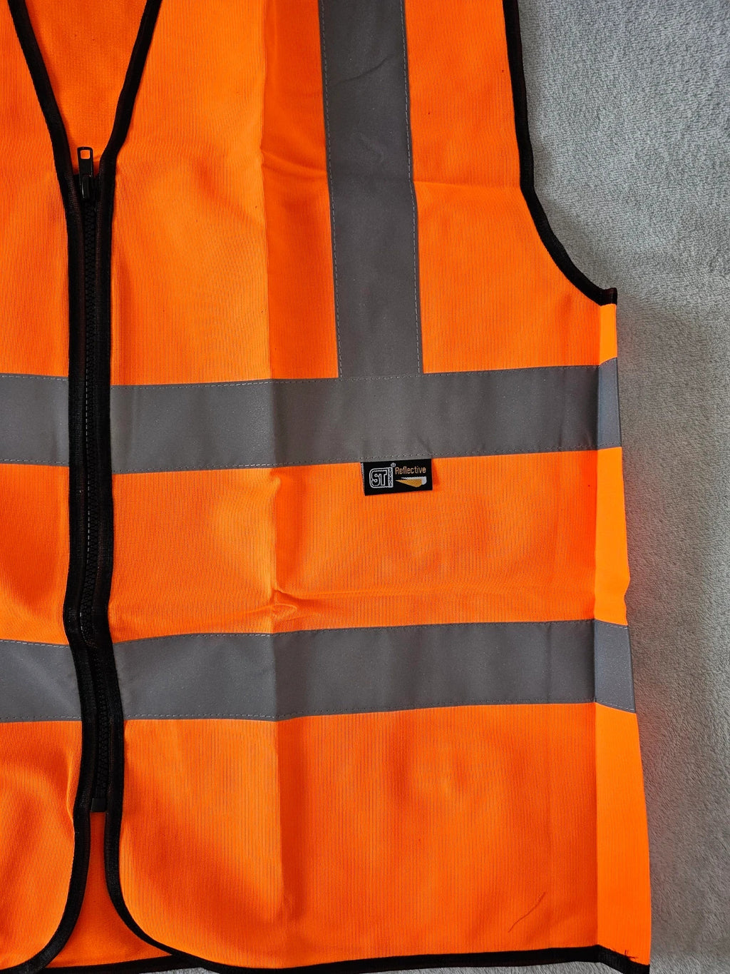 ST workwear men Hi-Vis safety vest waistcoat high visibility CAT II zipper orange L